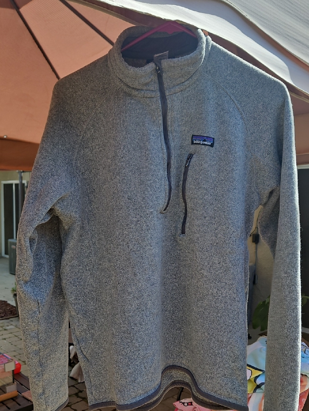 Patagonia Heather Gray Quarter-Zip Fleece Pullover Mens Medium USED!!
